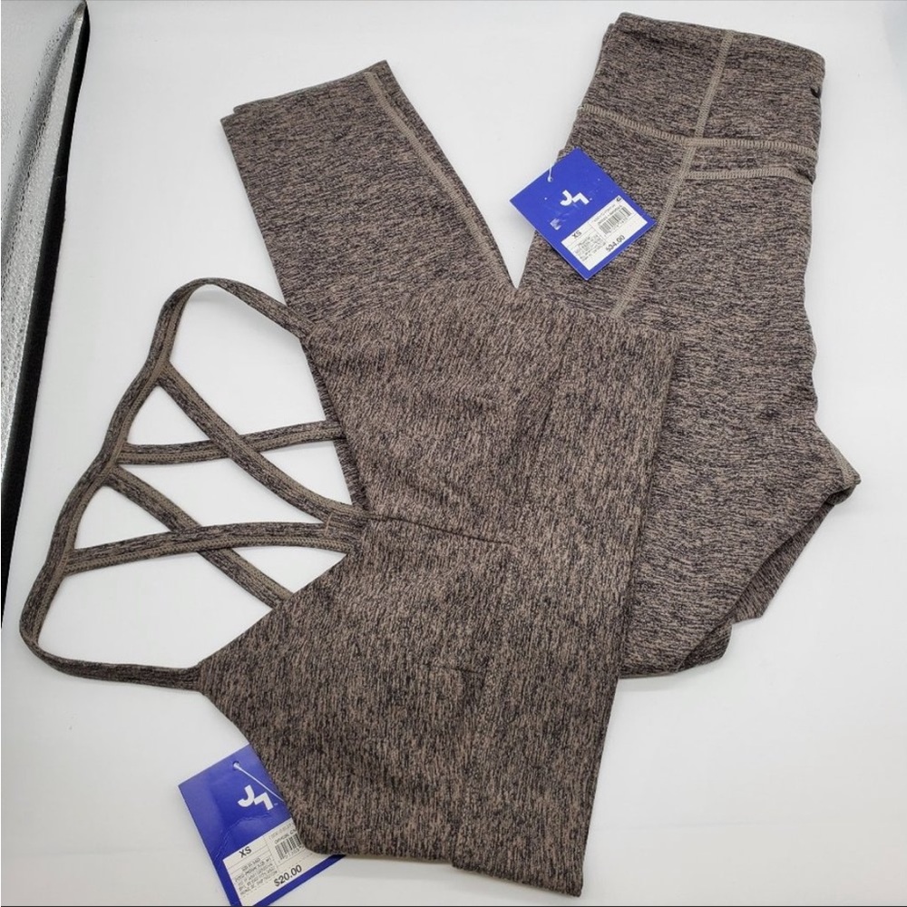 NWT - Joylab Workout Bra and Leggings Set - Disco Brown - Size XS